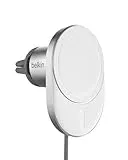 Belkin BoostCharge Pro Wireless Car Charger with MagSafe Compatibility, 15W Fast Charging, Extra Strong Magnetic Car Vent Phone Mount for iPhone 15, iPhone 14, iPhone 13, & iPhone 12 Series - White