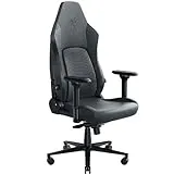 Razer Iskur V2 Gaming Chair: Adaptive Lumbar Support - Adjustable Lumbar Curve - High Density Foam Cushions - Reactive Seat Tilt &152-degree Recline - 4D Armrests - Synthetic Leather - Dark Grey