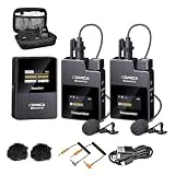 comica Wireless Lavalier Microphone, BoomX-D2 2.4G Compact Wireless Lapel Microphone System with 2 Transmitter and 1 Receiver,Lav Mic for Smartphone Camera Podcast Interview YouTube Facebook Live