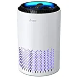 AROEVE Air Purifiers for Home, HEPA Air Purifiers Air Cleaner For Smoke Pollen Dander Hair Smell Portable Air Purifier with Sleep Mode Speed Control For Bedroom Office Living Room, MK01- White