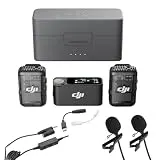 DJI Mic 2 (2 TX + 1 RX + Charging Case), All-in-one Wireless Microphone, Intelligent Noise Cancelling, for iPhone, Android, Camera Bundle with, 2x Turnstile Omnidirectional Condenser Lavalier
