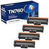 TN760 Toner Cartridge Replacement for Brother TN 760 TN-760 TN730 TN-730 High Yield Compatible with DCP-L2550DW HL-L2350DW HL-L2370DW HL-L2370DWXL HL-L2395DW MFC-L2710DW Printer (4 Black)