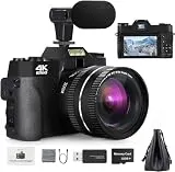G-Anica Digital Camera 4K Camcorder 48MP 3.0" IPS Flip Screen Video Camera 16X Digital Zoom Vlogging Camera for YouTube, Compact Camera with 32GB SD Card and Wide Angle Lens Macro Lens…