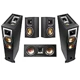 Klipsch Reference 5.0 Home Theater System - Bundle with 2X Reference R-26FA Floorstanding Speaker, Reference R-25C Center Channel Speaker, 2X Reference R-41M Bookshelf Speaker