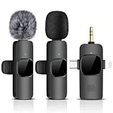 Wireless Lavalier Microphone for iPhone - Android Phone/Camera/Computer/Laptop, Dual Lapel Mic with USB-C/3.5mm/USB Plug for Video Recording, Vlog, YouTube, TikTok, Auto Sync and Noise Reduction