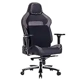Fantasylab Big and Tall Gaming Chair 440lb Metal Base Memory Foam Lumbar Seat Cushion 4D Adjustable Arms Swivels & Reclines Ergonomic High-Back Racing Computer Gaming Chair