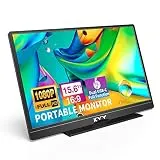 KYY Portable Monitor Latest 15.6'' FHD 1080P USB-C HDMI Laptop Monitor w/Smart Cover Bag & Dual Speakers, External HDR Computer Screen, Travel Gaming Monitor for PC MAC Phone Xbox PS4/5 Switch