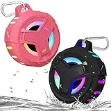EBODA Bluetooth Shower Speaker, Waterproof Portable Bluetooth Speakers, IP67 Waterproof Outdoor Speaker Wireless with LED Light, Floating, 2000mAh, Hands-Free for Shower, Pool, Beach, Bike