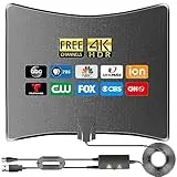 2024 Newest TV Antenna Indoor-580 Miles Long Range Antenna for Smart TV-Digital HD Antenna Amplifier Booster for Local Channels-Support 8K 4K 1080p VHF UHF 360° Signal Reception-18ft Coax HDTV Cable
