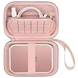 Supmay Hard Carrying Case Compatible with Canon Ivy 2 Mini Photo Printer, Wireless Bluetooth Portable Smartphone Printer, Zipper Mesh Pocket for USB Cable, Zink Photo Paper, Rose Gold