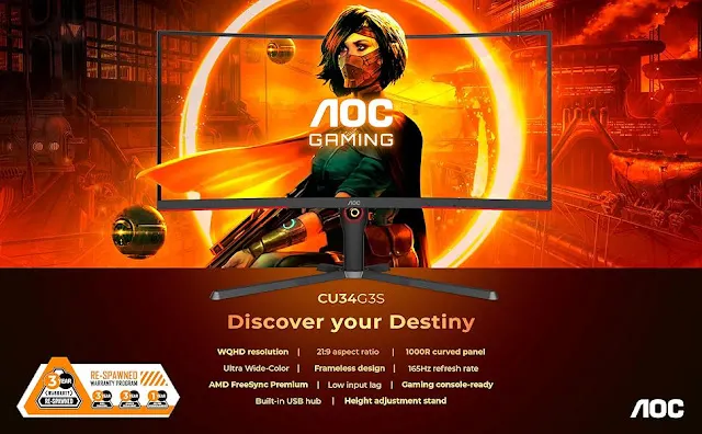 AOC CU34G3S 34 Review | Frameless Curved Ultrawide Gaming Monitor AOC CU34G3S 34 Specifications