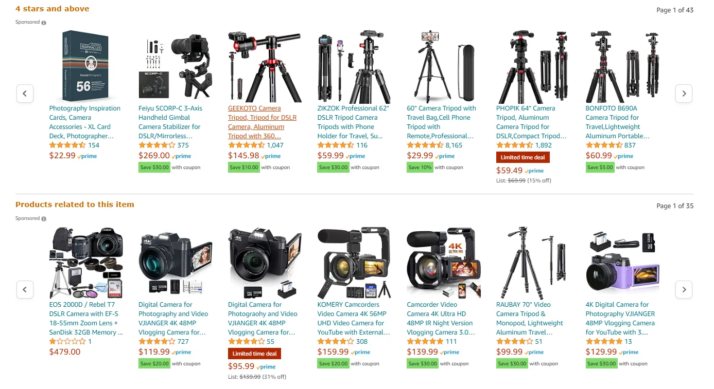 Monitech DSLR Cameras 33MP Digital Camera FHD 1080P Video Camera Auto-Focus Digital Cameras for Photography