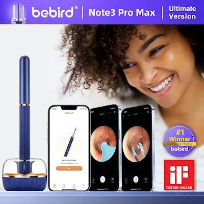 BEBIRD® Note3 Pro Max,Ultimate Version,10 Megapixel HD,All-in-1 Ear Wax Removal with Camera,Ear Wax Removal Tool with 25 Pieces,Tweezer and Rod,Bebird Ear Cleaner,for iPhone,Android(Blue) BEBIRD® Note3 Pro Max,Ultimate Version,10 Megapixel HD,All-in-1 Ear Wax Removal with Camera,Ear Wax Removal Tool with 25 Pieces,Tweezer and Rod,Bebird Ear Cleaner,for iPhone,Android(Blue)