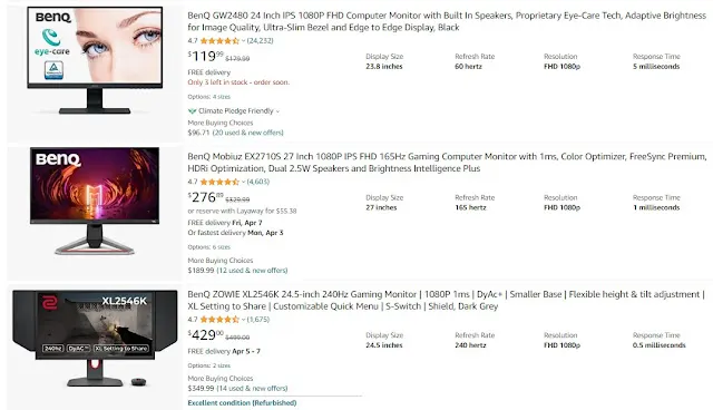 BenQ RL2455 24-inch Gaming Monitor - Enhance the Gaming Experience