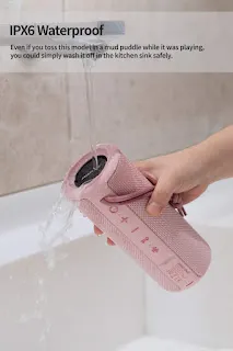 MIATONE Outdoor Portable Bluetooth Speakers Wireless Speaker Waterproof - Pink