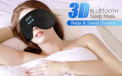 Sleep Headphones, Bluetooth 5.0 Wireless 3D Eye Mask, Lightimetunnel Washable Sleeping Headphones for Side Sleepers With Adjustable Ultra Thin Stereo Speakers Microphone Hands Free for Insomnia Travel