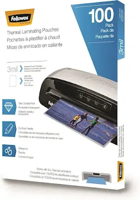Fellowes Thermal Laminating Pouches/Sheets, Letter Size 9 x 11.5-Inches, 3 mil, 100 Pack (5743301)