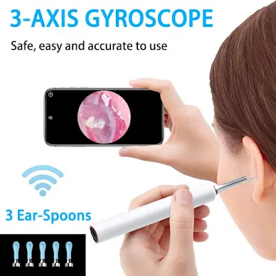 Wireless Otoscope Ear Camera with Dual View, 3.9mm 720PHD WiFi Ear Scope with 6 LED Lights for Kids and Adults, Compatible with Android and iPhone Wireless Otoscope Ear Camera with Dual View, 3.9mm 720PHD WiFi Ear Scope with 6 LED Lights for Kids and Adults, Compatible with Android and iPhone