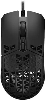 ASUS TUF Gaming M4 Air Lightweight Gaming Mouse | 16,000 dpi Sensor, Programmable Buttons, 47g Ultralight Air Shell, IPX6 Water Resistance, TUF Gaming Paracord and Low Friction PTFE Feet, Black