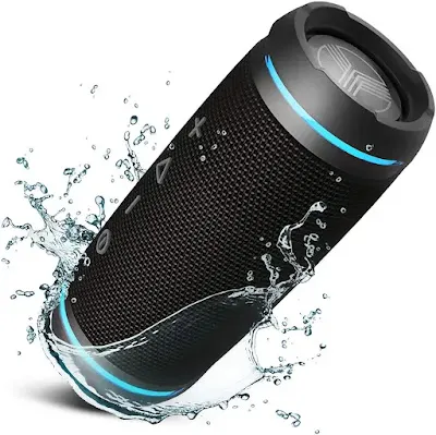 TREBLAB HD77 - Bluetooth Speaker - Loud 360° HD Surround Sound w/Bass, 25W Stereo, IPX6 Waterproof, 20H Battery Portable Speaker w/Bluetooth, Wireless Dual Pairing, Outdoor Blue Tooth Speaker