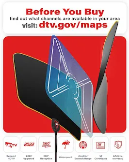 Gesobyte Amplified HD Digital TV Antenna of 250 Miles Range Gesobyte Amplified HD Digital TV Antenna of 250 Miles Range