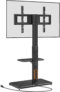 Perlegear Floor TV Stand with Power Outlet