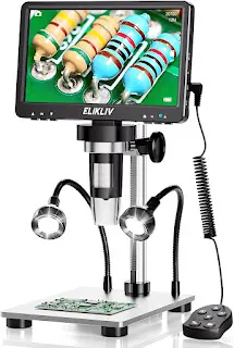 LCD Digital Microscope: A Comprehensive Review Elikliv EDM9 7'' LCD Digital Microscope 1200X, 1080P Coin Microscope with 12MP