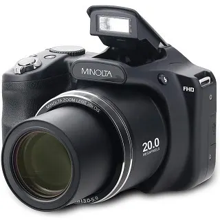 Minolta 20 Mega Pixels High Wi-Fi Digital Camera with 35x Optical Zoom, 1080p HD Video & 3" LCD, Black (MN35Z-BK)