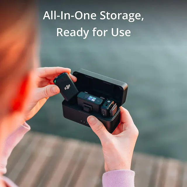 DJI Mic 2 TX 1 RX Charging Case | Wireless Lavalier Microphone | Best Option for Vloggers