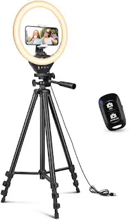Sensyne 10'' Ring Light with 50'' Extendable Tripod Stand