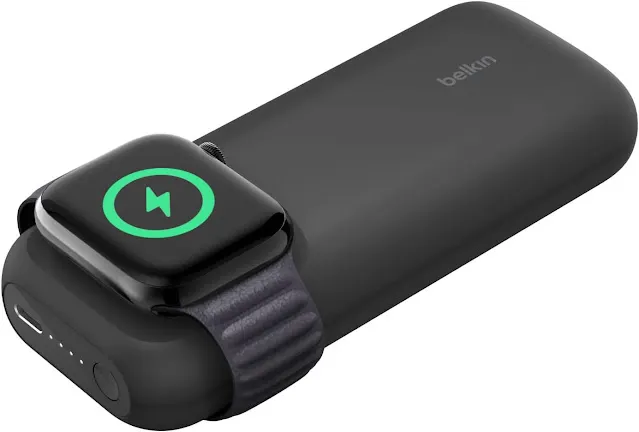 Belkin Wireless Charger Apple Watch Power Bank 10K with 12-inch USB-C to USB-C Cable