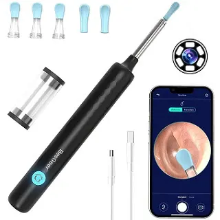 Ear Wax Removal Tool Camera with 6 Ear Spoon for iPhone & Android