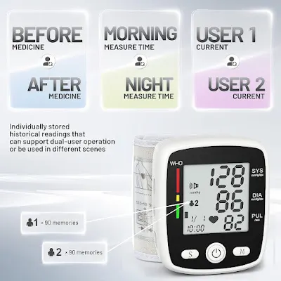 MBUPAI wrist blood pressure monitor