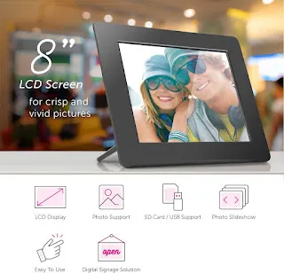 Aluratek 8 Inch Digital Photo Frame| Aluratek Digital Picture Frame