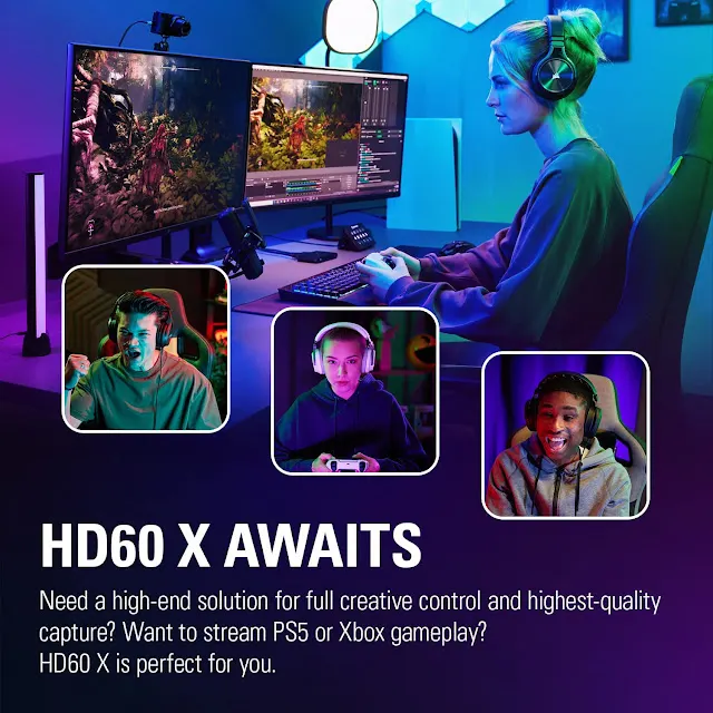 Elgato HD60 X External Capture Card: Share High-quality Videos Online