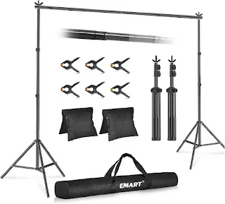 Emart Backdrop Stand, Photo Studio Adjustable Background Stand Support Kit