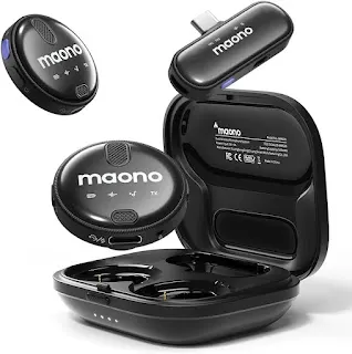 MAONO Wireless Lavalier Microphone for iPhone 15 & Android