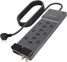 Belkin: Enhancing Connectivity for Your Everyday Needs Belkin Surge Protector Power Strip w/ 12 AC Outlets & 8ft Long Flat Plug
