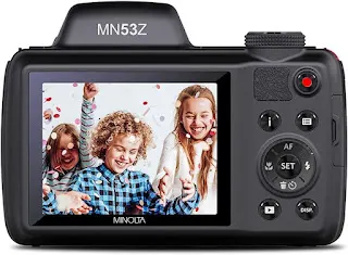 Minolta MN53Z-R Pro Shot Digital Camera Bundle Review MN53Z-R Pro Shot camera, this bundle includes a Lexar Professional 633x 64GB UHS-1 Class 10 SDXC Memory Card and a Deco Gear Camera Bag