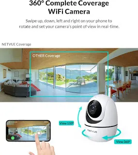 NETVUE Indoor Camera for Homes, Business, Baby, Pets, Dogs