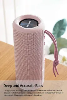 MIATONE Outdoor Portable Bluetooth Speakers Wireless Speaker Waterproof - Pink