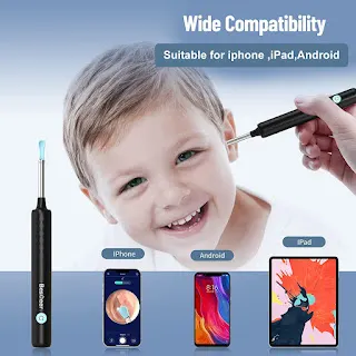 Ear Wax Removal Tool Camera with 6 Ear Spoon for iPhone & Android