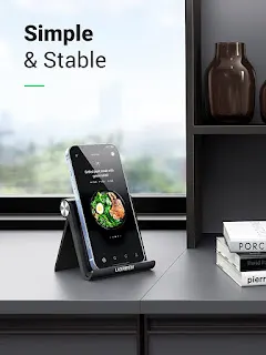 Compact, Adjustable Phone Stand for Desk - Fits 4-7.9 Inch Smartphones - Durable ABS Material